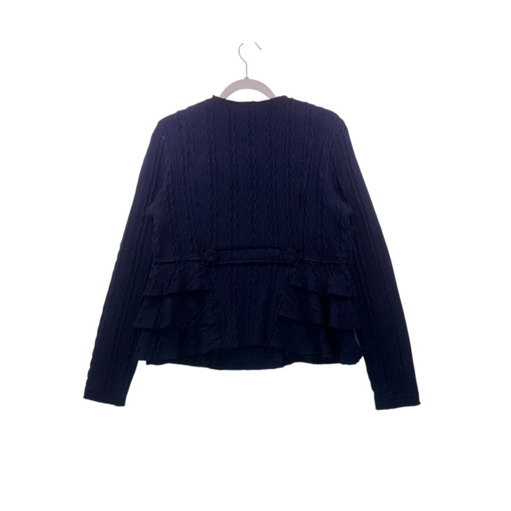 Sundance Navy Textured Ruffle Jacket – Size M – Excellent Condition - Picture 13 of 16